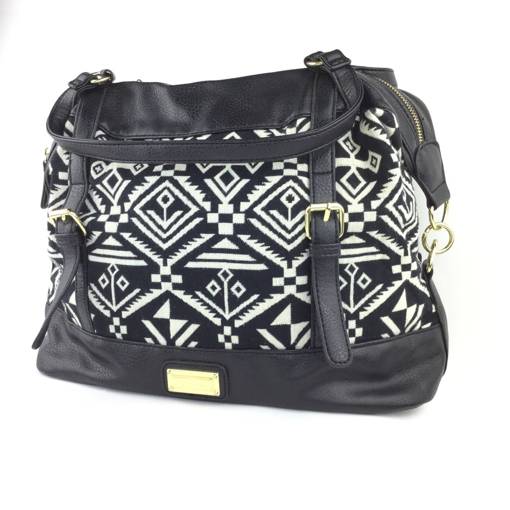 Madden Girl tribal black and white vegan leather